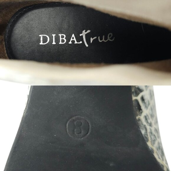 Diba True Pay Phone Chelsea Ankle Boots Womens 8 Reptile Print Zip Block Heel - Picture 8 of 16